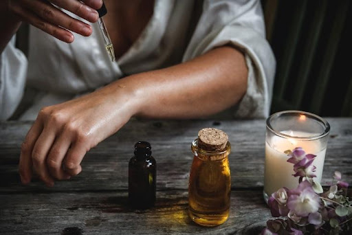 spa oils and candle